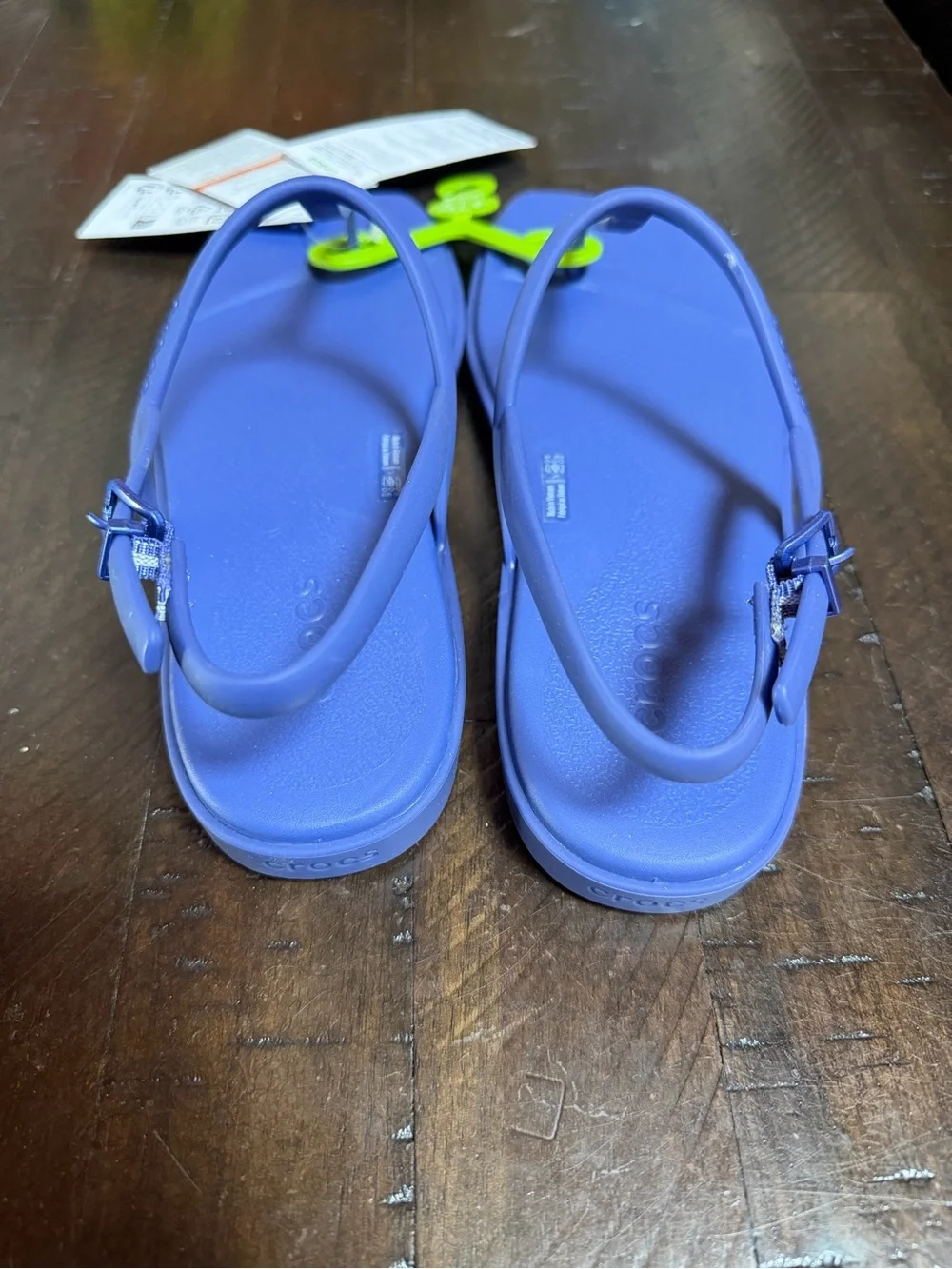 CROCS Lavender Blue Purple T-Strap Slingback Sandals